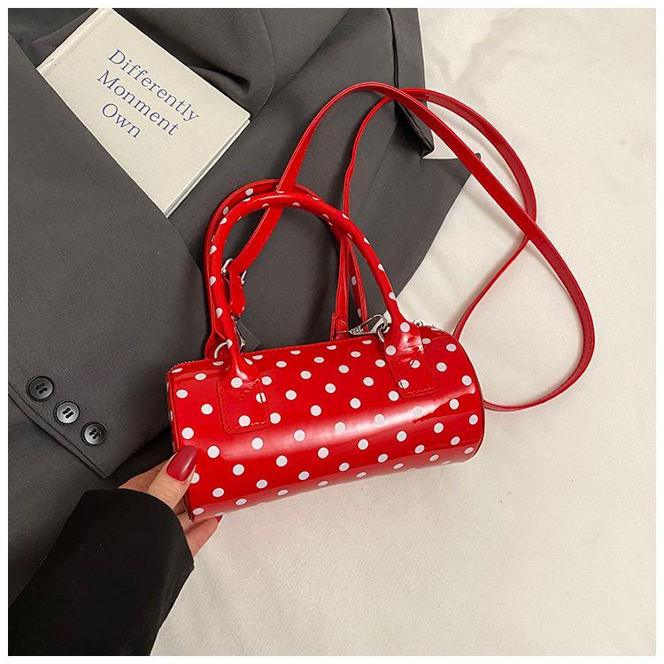 

Супер огненная нишевая сумка в горошек женская 2025 новая изысканная универсальная сумка-мессенджер популярная портативная сумка-цилиндр