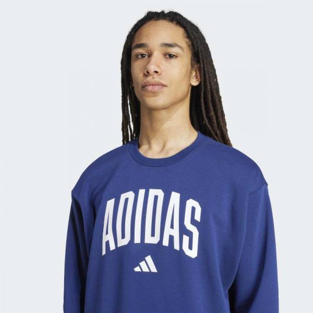 Adidas Unisex College Sweatshirt Fleece Navy