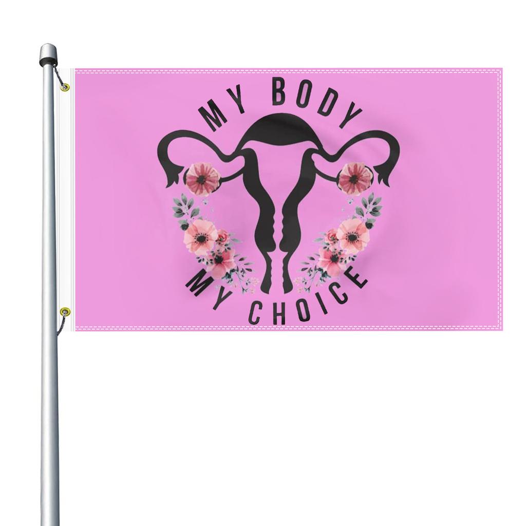 My-Body-My-Choice-Woman-Right-Uterus-Gift-Prints Heartbeat Bill Demonstrationsflaggen, einseitig für den Außenbereich