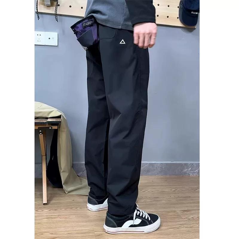 Summer Thin Cargo Pants Men Casual Tapered Trousers with Zipper Pockets Quick Dry Streetwear Pants for Outdoor Daily Wear S-3XL