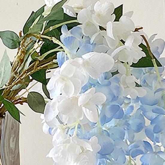 Künstliche Glyzinienblüte, künstliche Glyzinienranke mit langem Stiel für hohe Vasen, Heimdekoration, Partys, Hochzeiten, Blumenarrangements