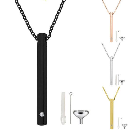 1 Set Pet Urn Necklace High Durability Rust-proof Stainless Steel Jewelry Necklace with Ashes Holder Bottle Pendant for Women