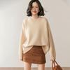 Lekasha Women's Cashmere Loose Fit Short Round Neck Base Layer Top