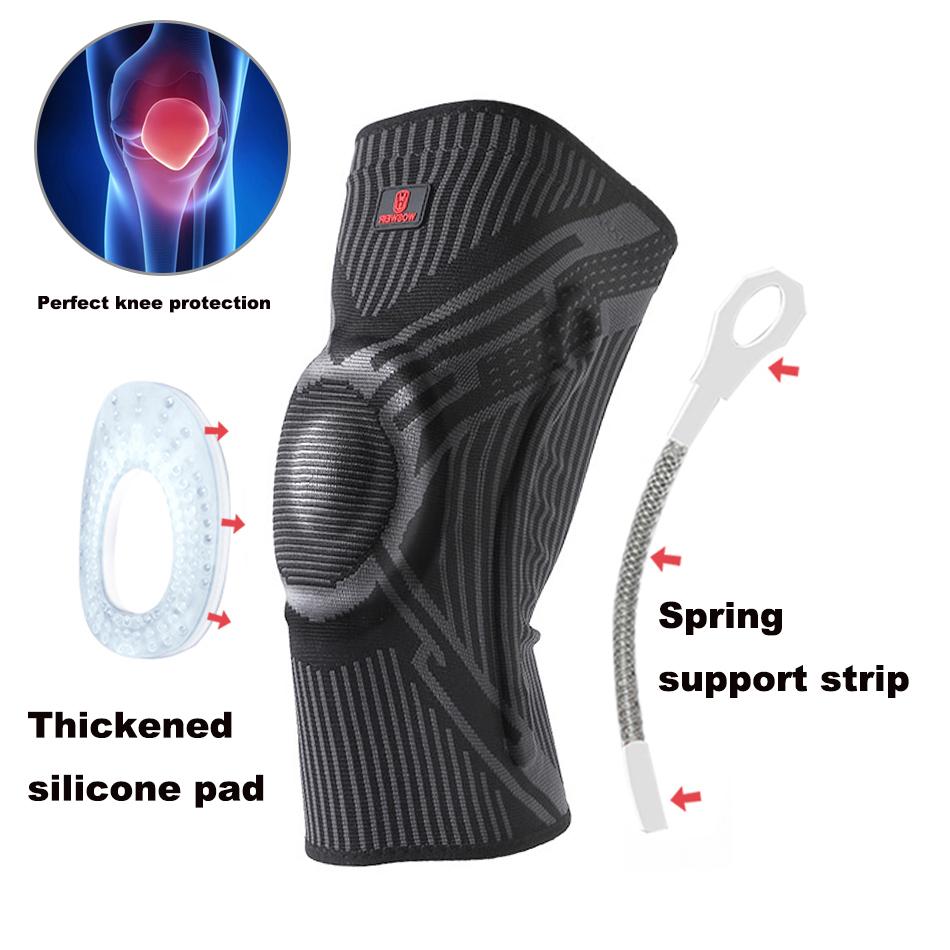1/2PCS Silicon Padded Basketball Knee Pads Patella Brace Kneepad Joint Support Fitness Compression Sleeve Protector