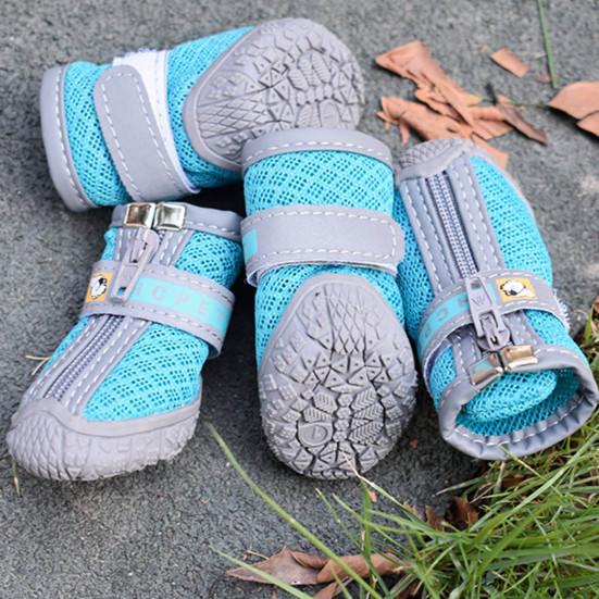 4Pcs Pet Shoes Lightweight Wear-resistant Breathable Fashion Dogs Mesh Sneakers Pet Supplies