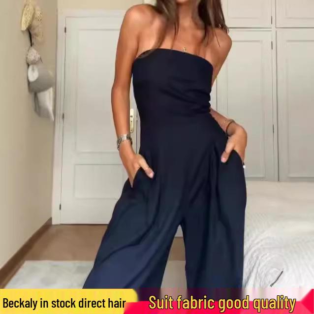 

Women s European & American Style Sexy Slim Jumpsuit L чёрный