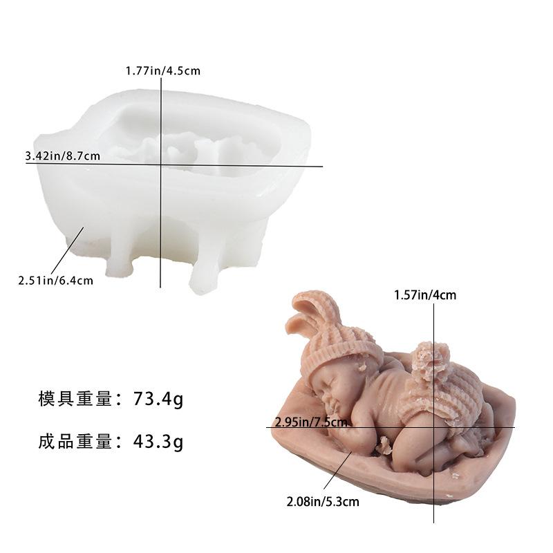 3D Sleep Baby Candle Silicone Mold Baby Aromatherapy Soap Gypsum Mold DIY Wrist Clamp Baby Styling Candle Gypsum Decoration