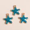 Leslie 10pcs Mix Cute Enamel Marine Organism Starfish Charms Pendants of Necklace Earrings Keychain Handemade DIY Jewelry Making
