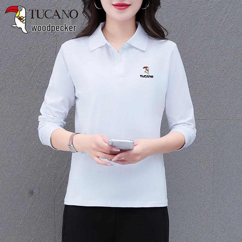 Woodpecker Women's Cotton Blend Long Sleeve Polo T-Shirt