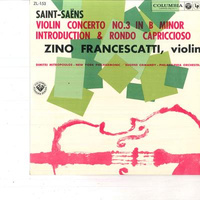 10inch Record ZINO FRANCESCATTI DIMITRI MITROPOU  Saint Saens  Violin Concerto No.3  ZL153 COLUMBIA Japan Classical Used