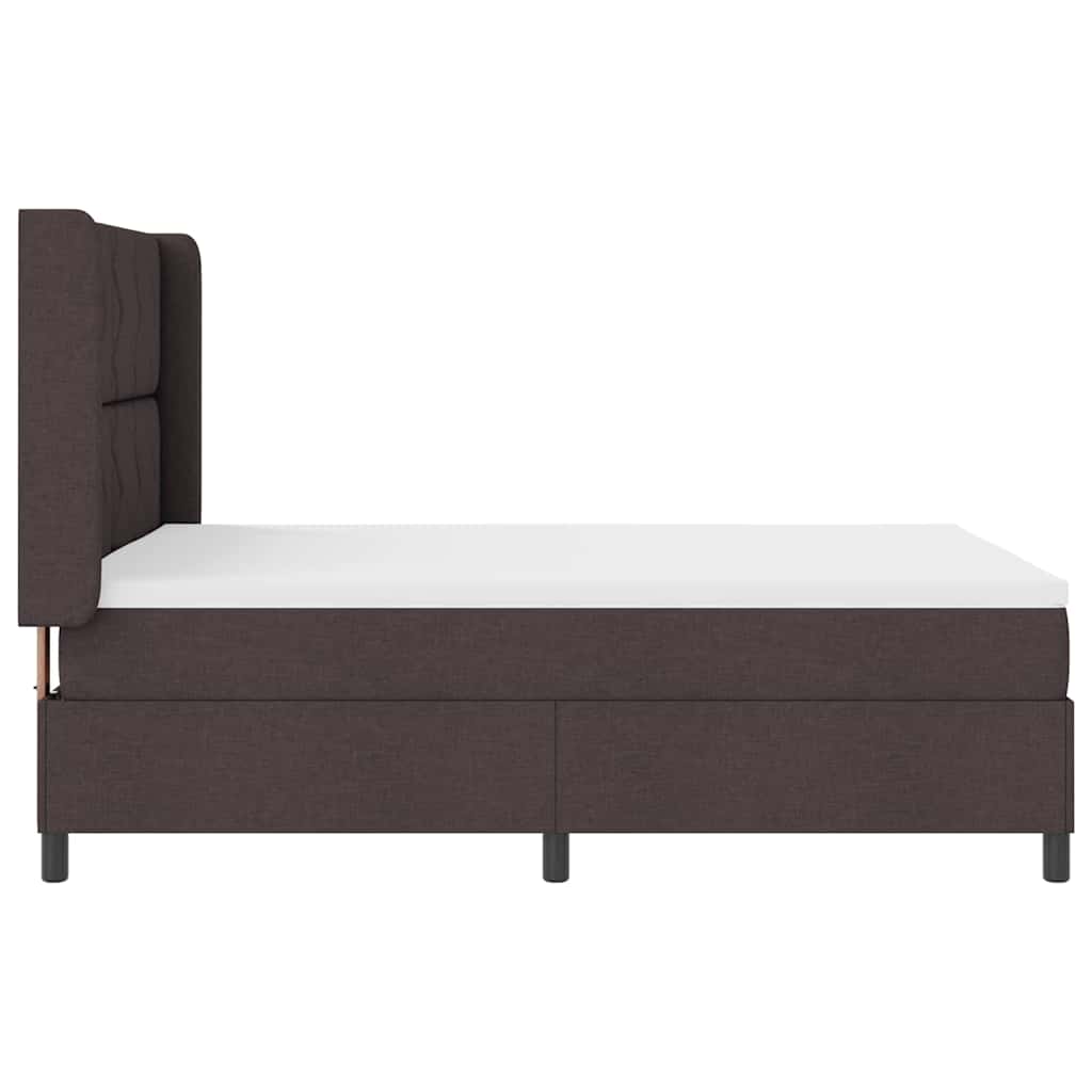 Boxspring Bed with Pillows Dark Brown 200 X 160 Cm Fabric