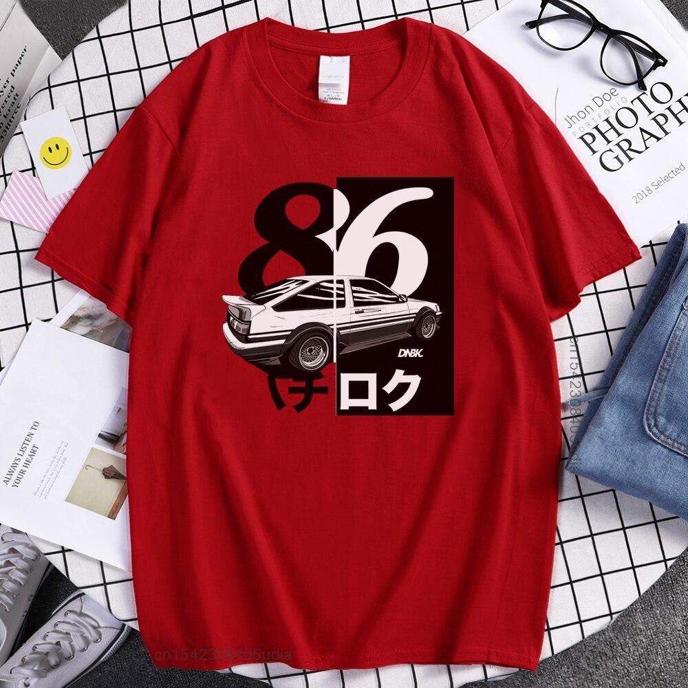Fashion Japanese Drift Anime Initial D T Shirt Unisex Summer Cool Brand Short Sleeves Tshirt Casual AE86 Initial D Homme Tshirt S