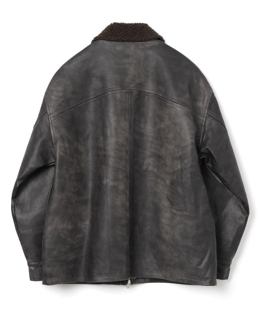 Millo Archive Vintage Shearling Middle Leather Jacket [Espresso]