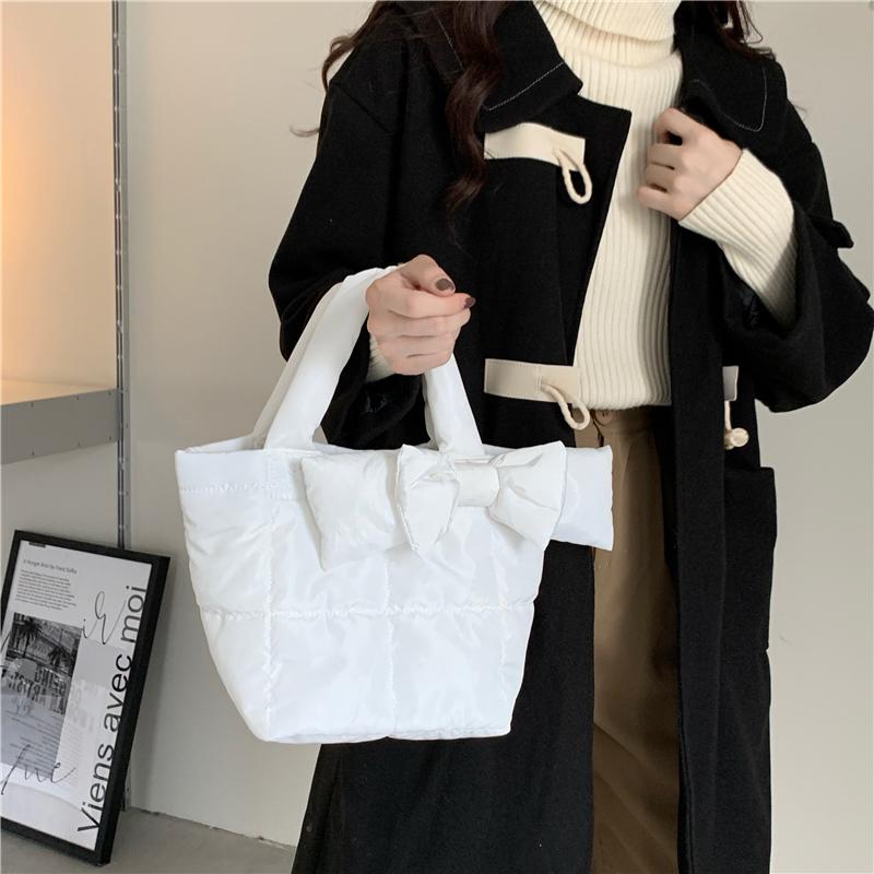 Designer padded nylon tote for women winter brand designer ladies