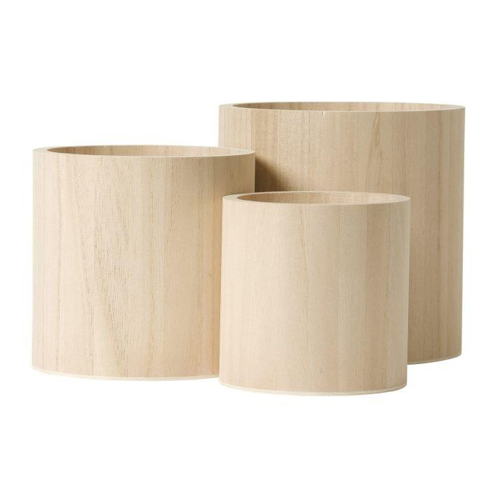 3-piece Wooden Cachepot