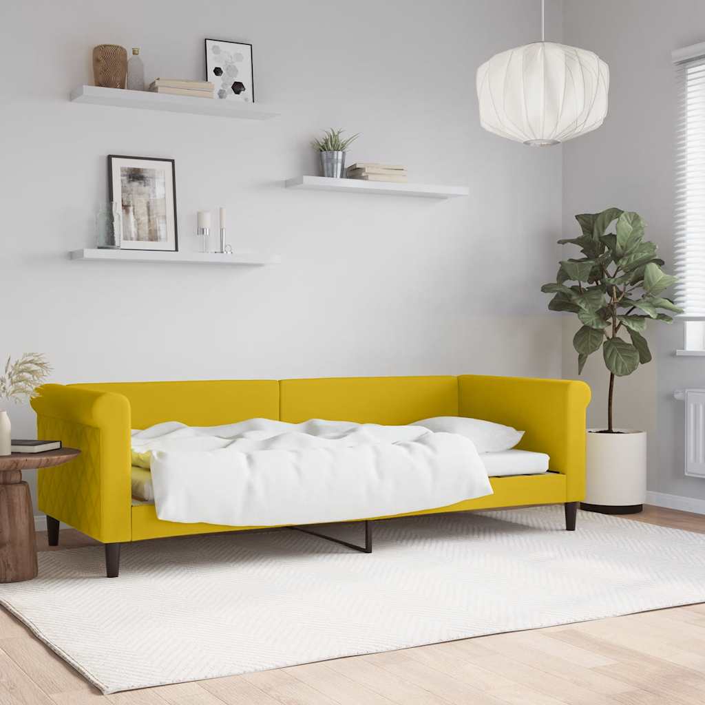 Daybed Yellow 80x200 Cm Velvet