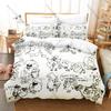 3 In 1 Smeshariki Themed Bedding, Duvet Cover + Two Pillowcases, Funny Russian Anime Art Print Soft Fabric Gift