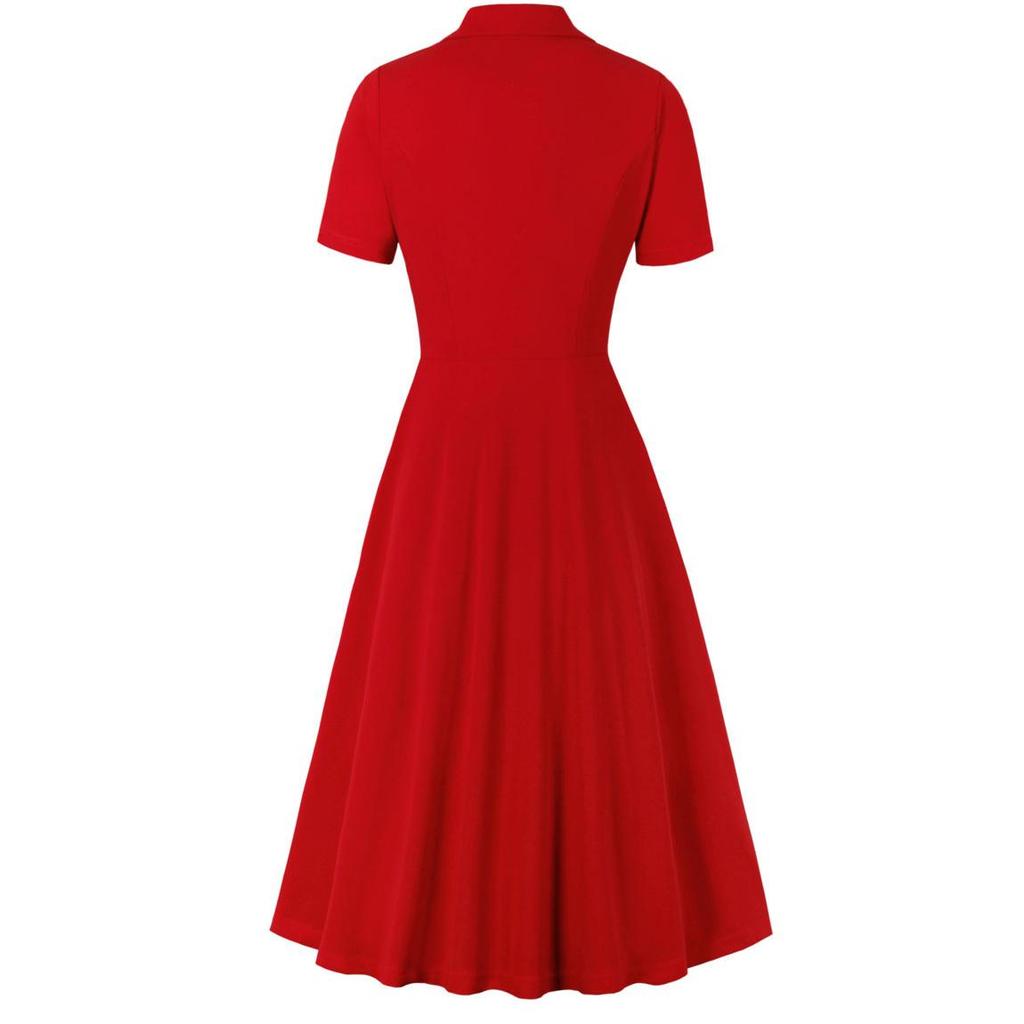 Abito Vintage Anni '50 Donna A Pois – Manica Corta, Scollo Quadrato, Cintura, Linea A, Taglie S-XXL, Per Cocktail E Matrimoni