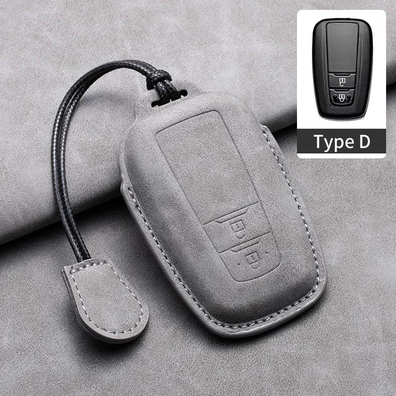 5 Buttons Car Remote Key Case Cover for Toyota Alphard Vellfire Sienna Alphard Previa RAV4 Leather Car Key Fob Protector Bag