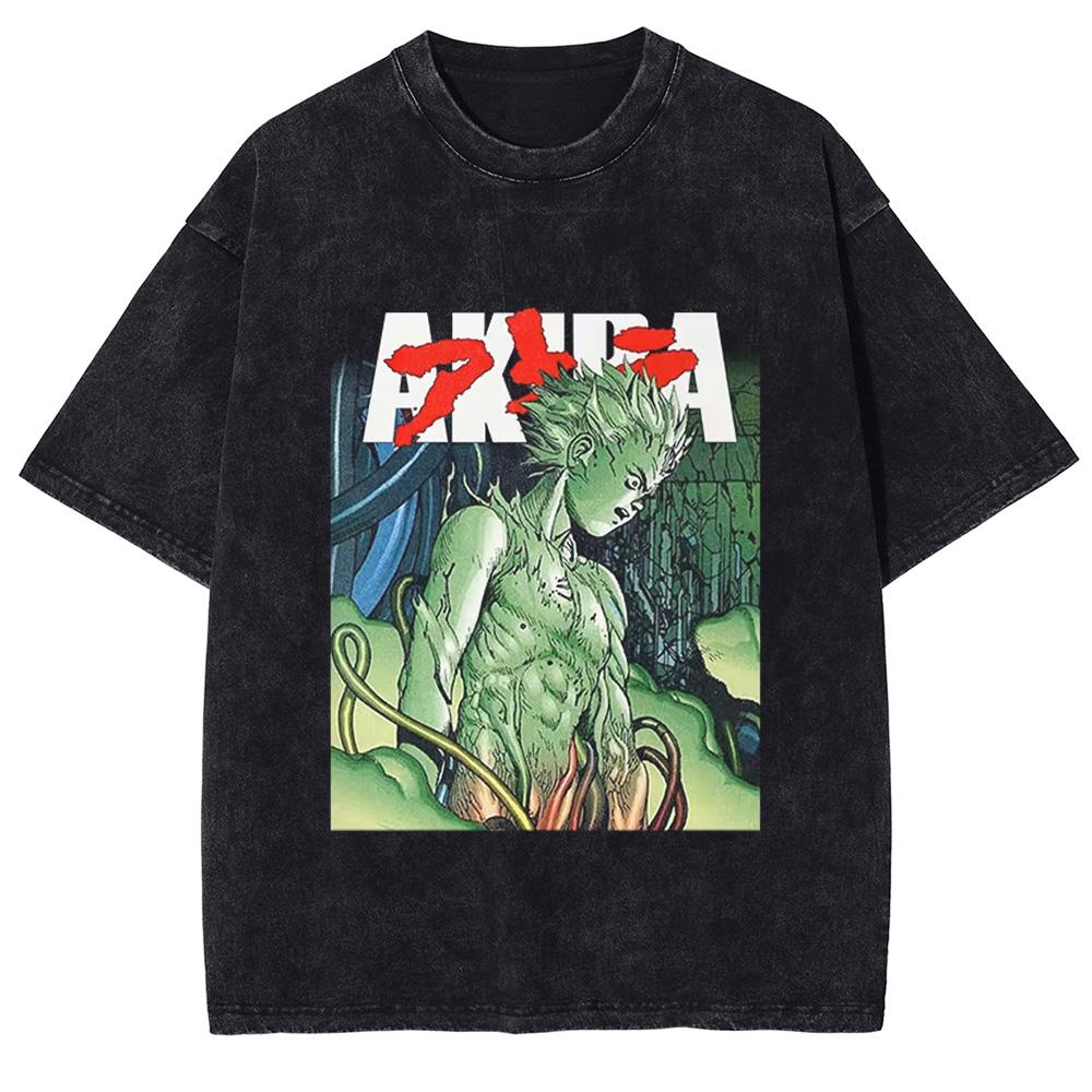 Harajuku Manga Akira Graphic T-shirt For Men Women Clothing Gothic Washed Oversized T Shirt Cotton Tops
