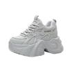 2025 autumn and winter new thick-soled high-top women's shoes 10cm wedge heel comfortable versatile waterproof table dad shoes women's black
