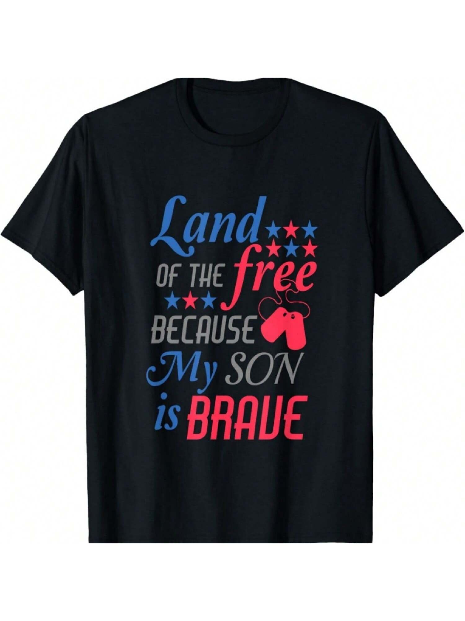 Land Of The Free Because My Son Is Brave T-Shirt T-Shirt S разноцветный