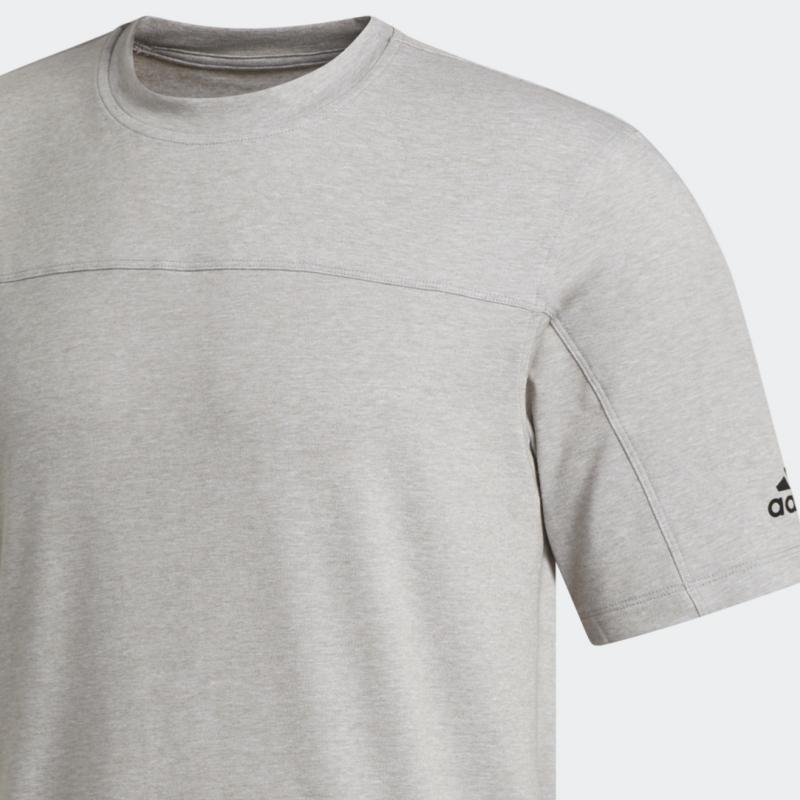 Adidas Solid Color Letter Crew Neck Short Sleeve T-Shirt Men Tops Gray FL4785
