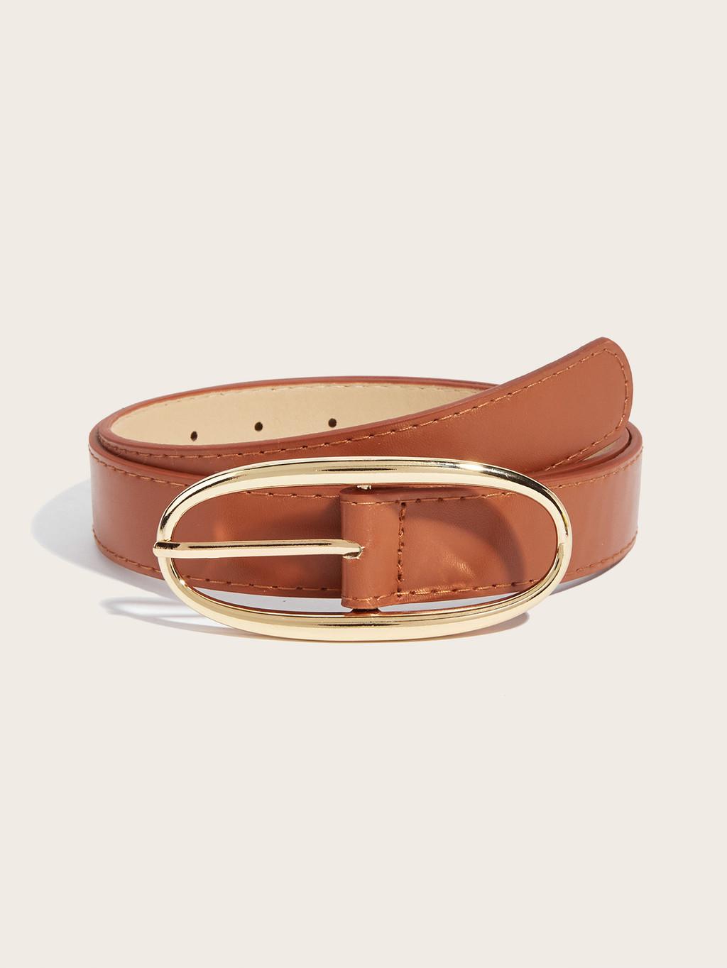 

Minimalist Pu Leather Belt For Women With Alloy Buckle For Casual And Office Wear хакі