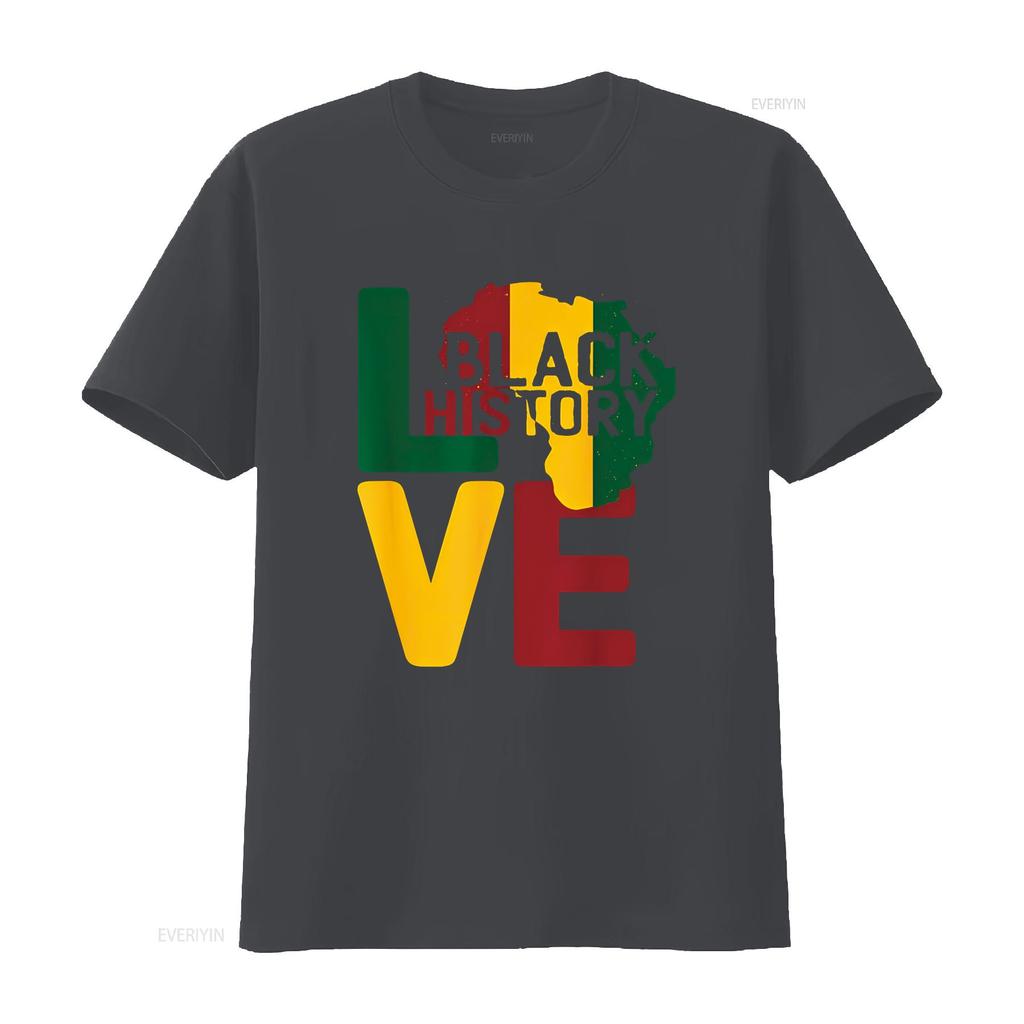 Love Black History Month African Sign Pan Flag T Shirt vintage Washed Comfortable fashion Soft Casual Slightly Stretched