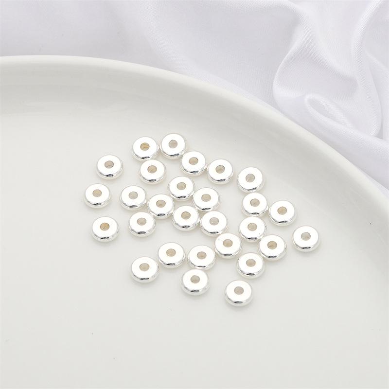 14K Gold-Plated Silver Tone Beads: Thick Spacer & Flat Loose Beads for DIY Jewelry and Bracelets