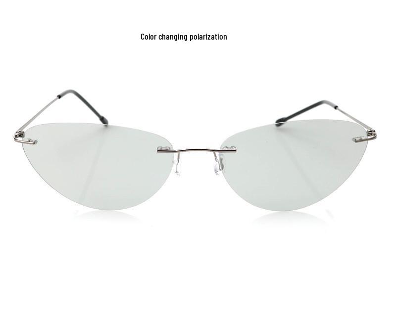 Men s Trendy Frameless Polarized Driving Sunglasses - Matrix Style Gray Lens оружейный металлик - фотохромной линзы