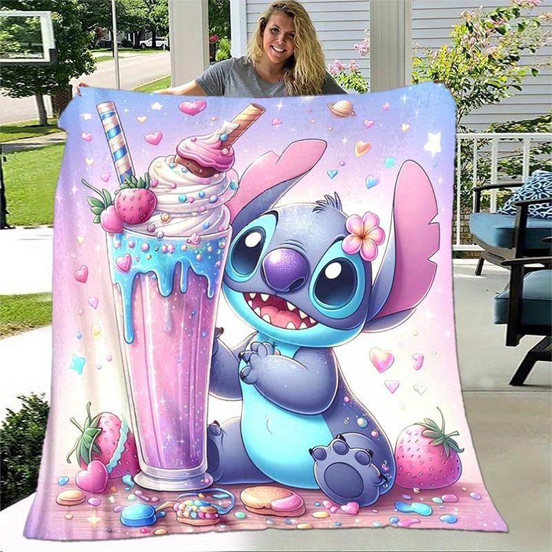 1pc Stitch Printing Blanket - Soft, All-Season Throw for Office Blanket, Personalized Gift with Adorable Cartoon Design