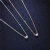 Rose Gold Original 0.1 Carat Round Brilliant Cut Diamond Test Past D Color Moissanite Pendant Necklace Small Gemstone Jewelry