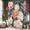 1Pc Floral Shower Curtain, Elegant Peony Chinese Pattern Bath Partition Hanging Fabric For Bathroom Decor, Polyester Material