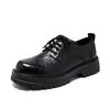 Spring And Autumn Small Leather Shoes Men'S Hong Kong Style Japanese Bright Black Youth Platform British Style Shoes 65225-R