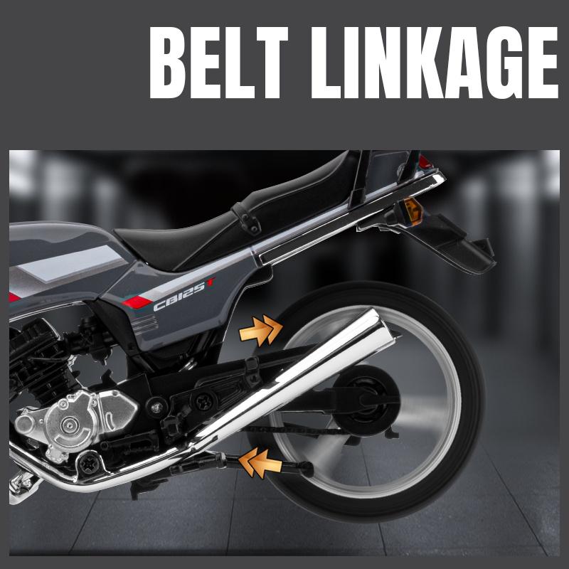 1/12 Honda GB125T Alloy Die-cast Motorcycle Model with Display Base Simulation Sound and Light Desktop Ornament Rubber Tire Gift