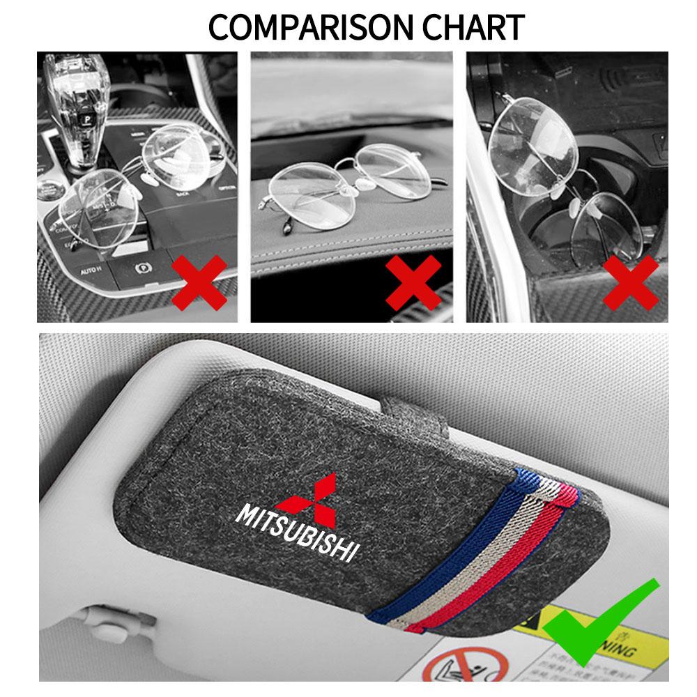 Car Glasses Clip Case Sun Visor Sunglasses Organizer Clip For Mitsubishi Space Star Eclipse Cross ASX Xl Lancer Galant Ralliart