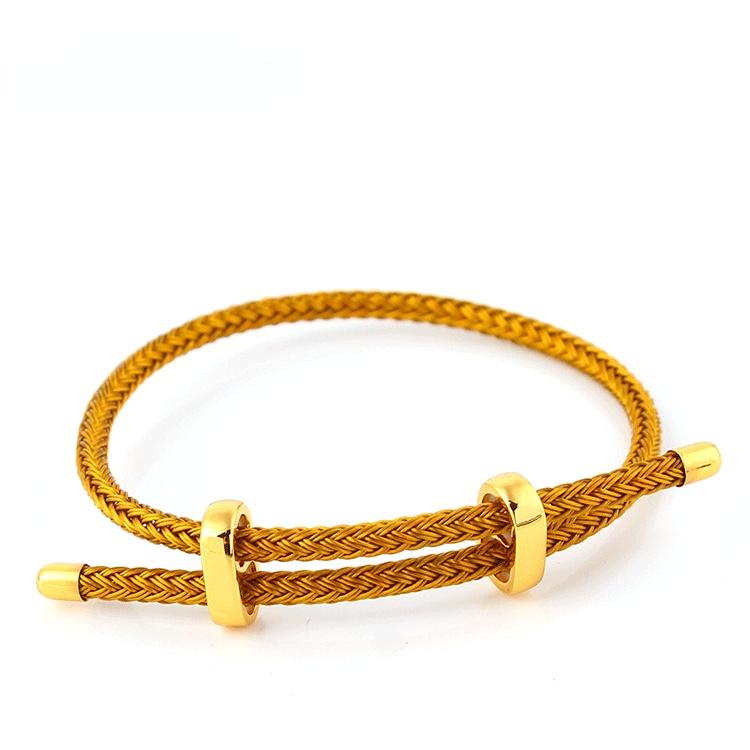 5 ks Módní dvojitý pletený náramek pro muže a ženy, nerezová ocel, nastavitelný, pár, milánský provázkový náramek, DIY šperkový doplněk