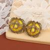 Vintage Moth Studs Earrings For Woman Glass Bee Antique Gold Color Luxury Quality Jewelry Wedding Party Accessories