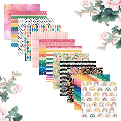 24 Sheets 6 Inch DIY Album Scrapbook Decorative Paper Pad Single Sided Background Cardstock Paper Patterned Papers for