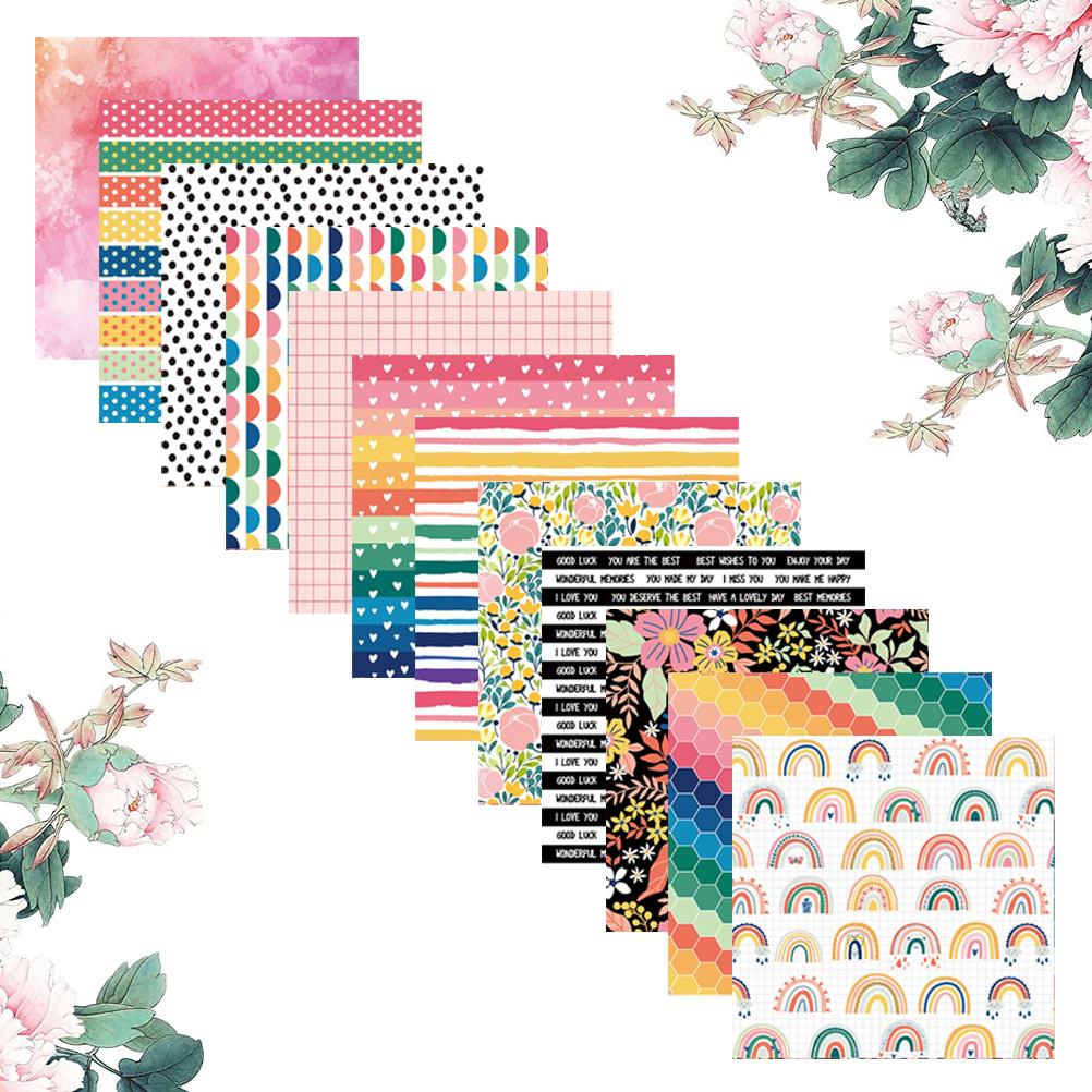 24 Sheets 6 Inch DIY Album Scrapbook Decorative Paper Pad Single Sided Background Cardstock Paper Patterned Papers for