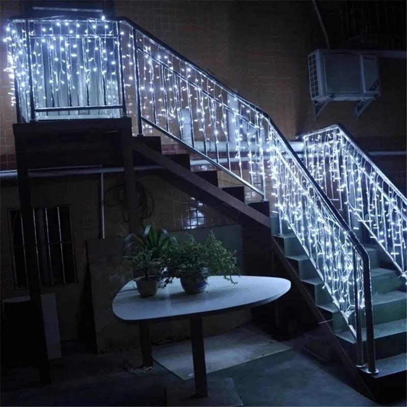 Christmas Garland LED Curtain Icicle String Lights Droop 0.4-0.6m AC 220V Garden Street Outdoor Decorative Holiday Light