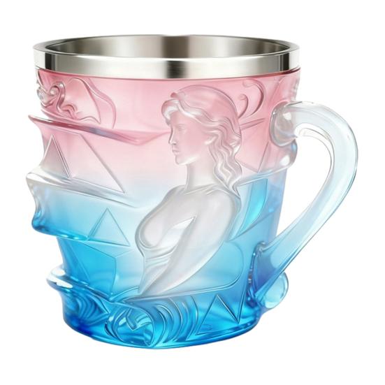 3D Boyalı Kitap Yığını Kahve Kupası Reçine Paslanmaz Çelik Fincan Ergonomik Saplı Dökülmeye Dayanıklı Taban Okuma Kupası