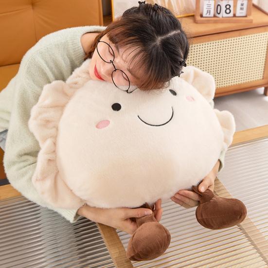 Dumpling Plush Pillow Soft Stuffed Food Toy for Sofa Bed Car Cute Cushion Cozy Backrest for Living Room Bedroom