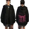 Game Bloodborne Fear The Old Blood Graphic Zipper Hoodie Horror Hunter Zip Up Jacket Men Women Vintage Oversized Zip Up Hoodies