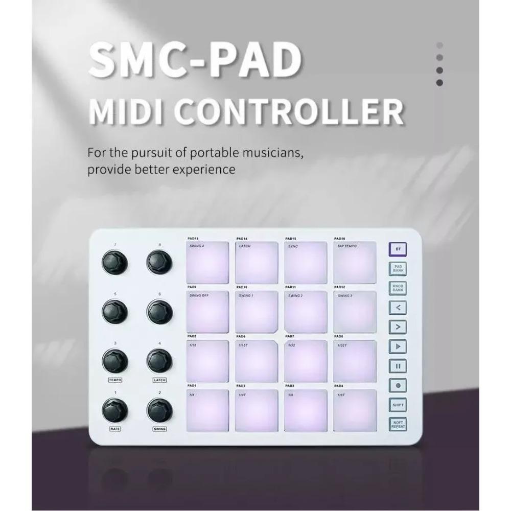 SMC-PAD Wireless MIDI Controller Suitable Percussion Keyboard USB-C Interface Portable Design Small MIDI Pad