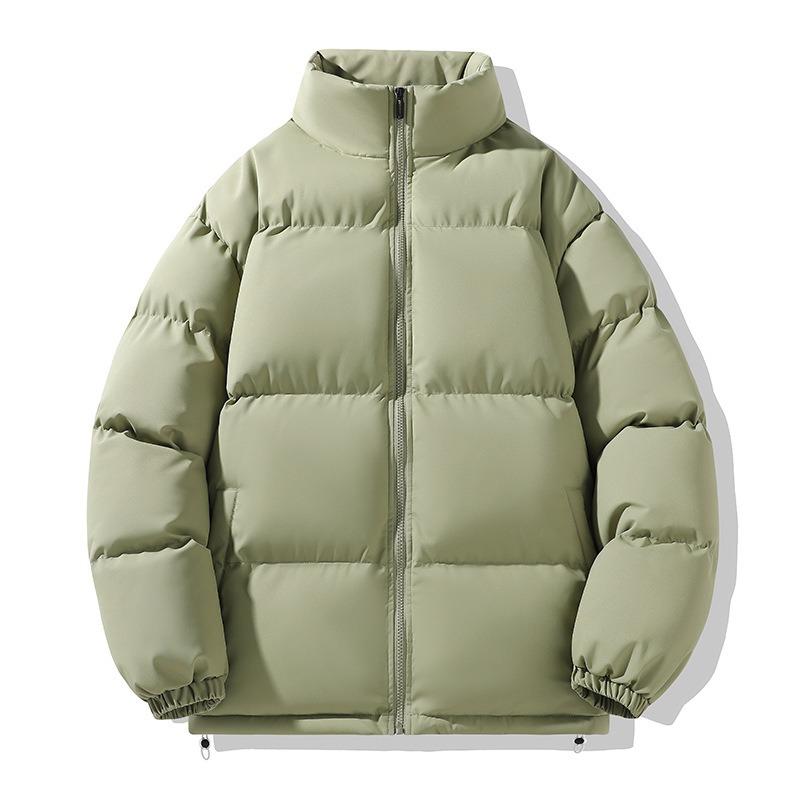 Autumn New Cotton-padded Clothes Couple Solid Color Stand-up Neck Cotton-padded Clothes Men's Fashion Trend Cotton-padded Clothes Thickened Warm Bread