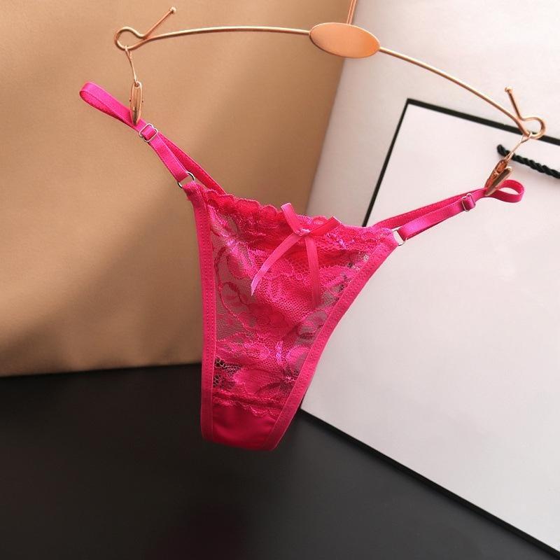 Adjustable Low-Waist Lace Thong – Sexy, Fashionable Transparent T-Back