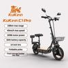 KuKirin C1 Pro elektrisk sparkesykkel, 500W motor, 26AH batteri, topphastighet 45 km/t, rekkevidde 100 km, med kurv og baksete