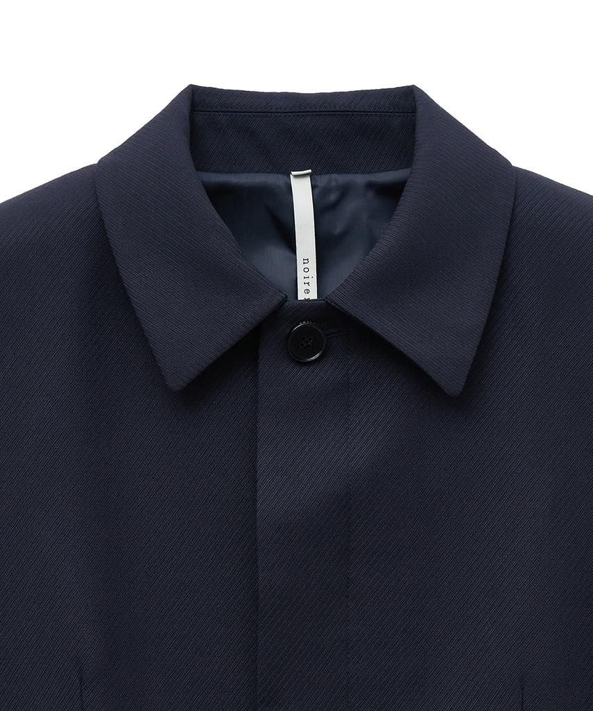 Noirer Lux Wool Belted Crop Jacket (Navy)